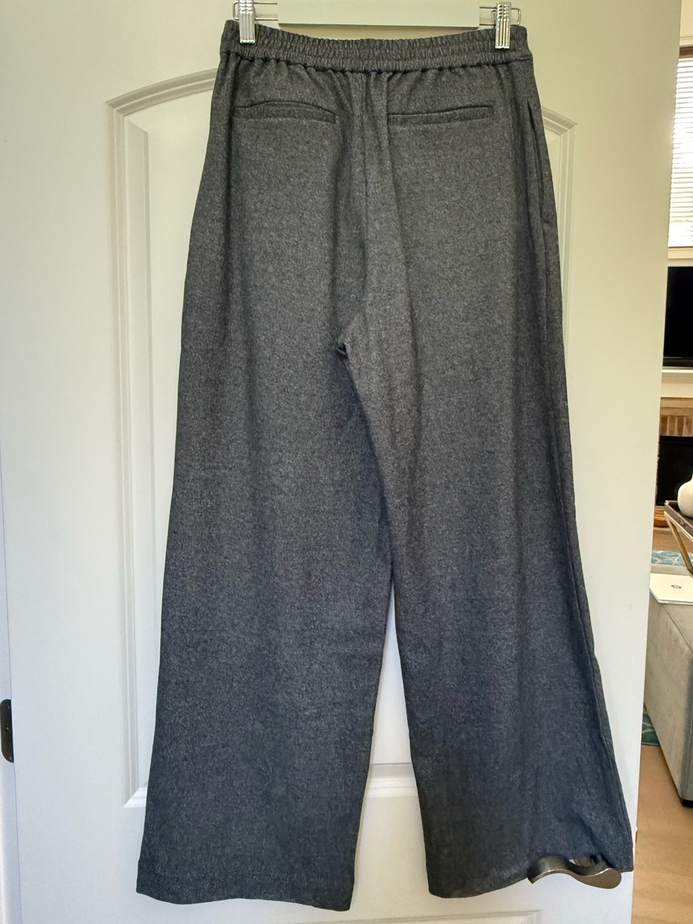 Faherty Dream Flannel Trousers Charcoal Gray Wide Leg Pants Sz 4 - Picture 7 of 10
